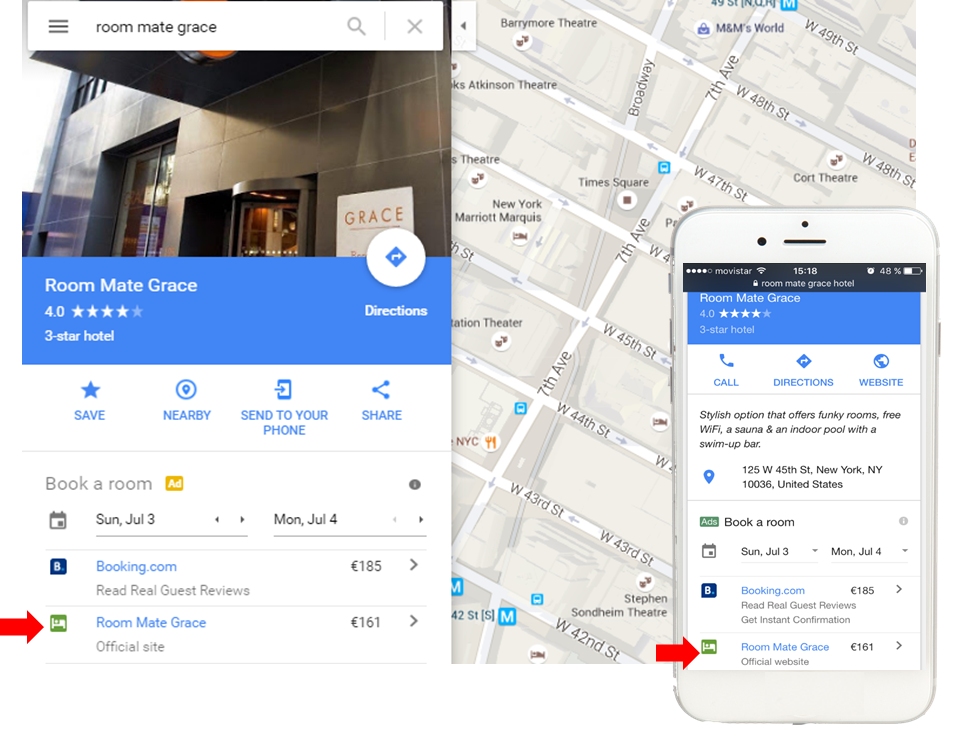 google hotel ads example